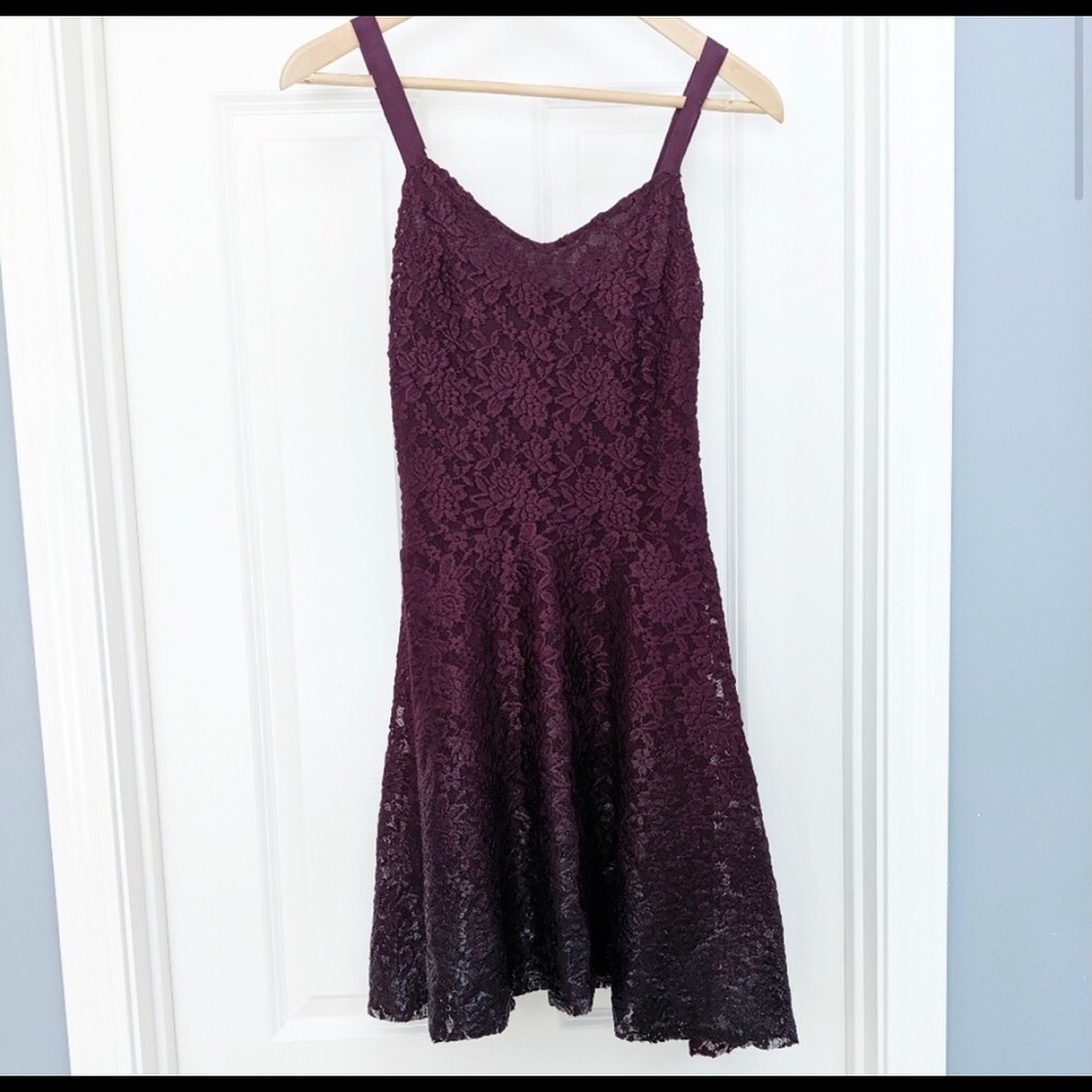 Free People purple floral lace ombre swing dress